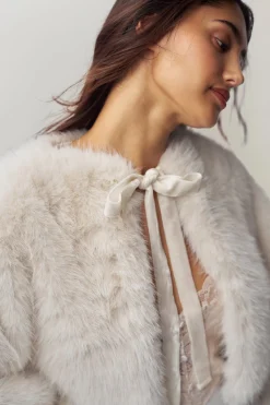 GUIZIO Alyana Faux Fur Jacket- Jackets