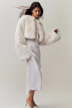 GUIZIO Alyana Faux Fur Jacket- Jackets