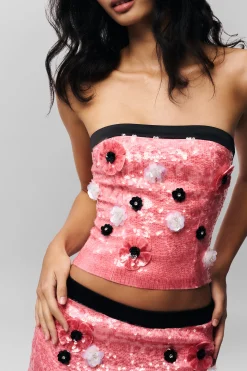 GUIZIO Ambroise Sequin Tube Top- Tops