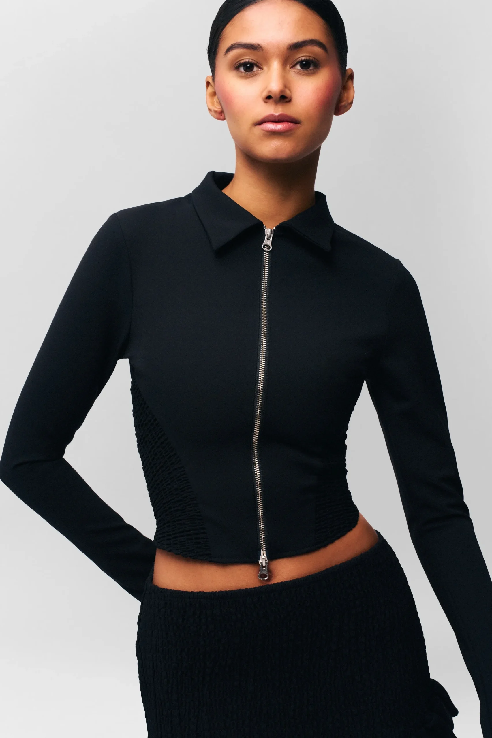 GUIZIO Apolline Smocked Jacket- Jackets