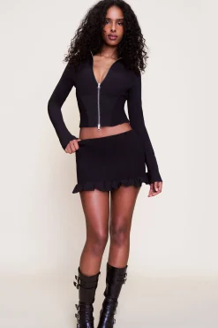 GUIZIO Apolline Smocked Skirt- Mini Skirts|Skirts