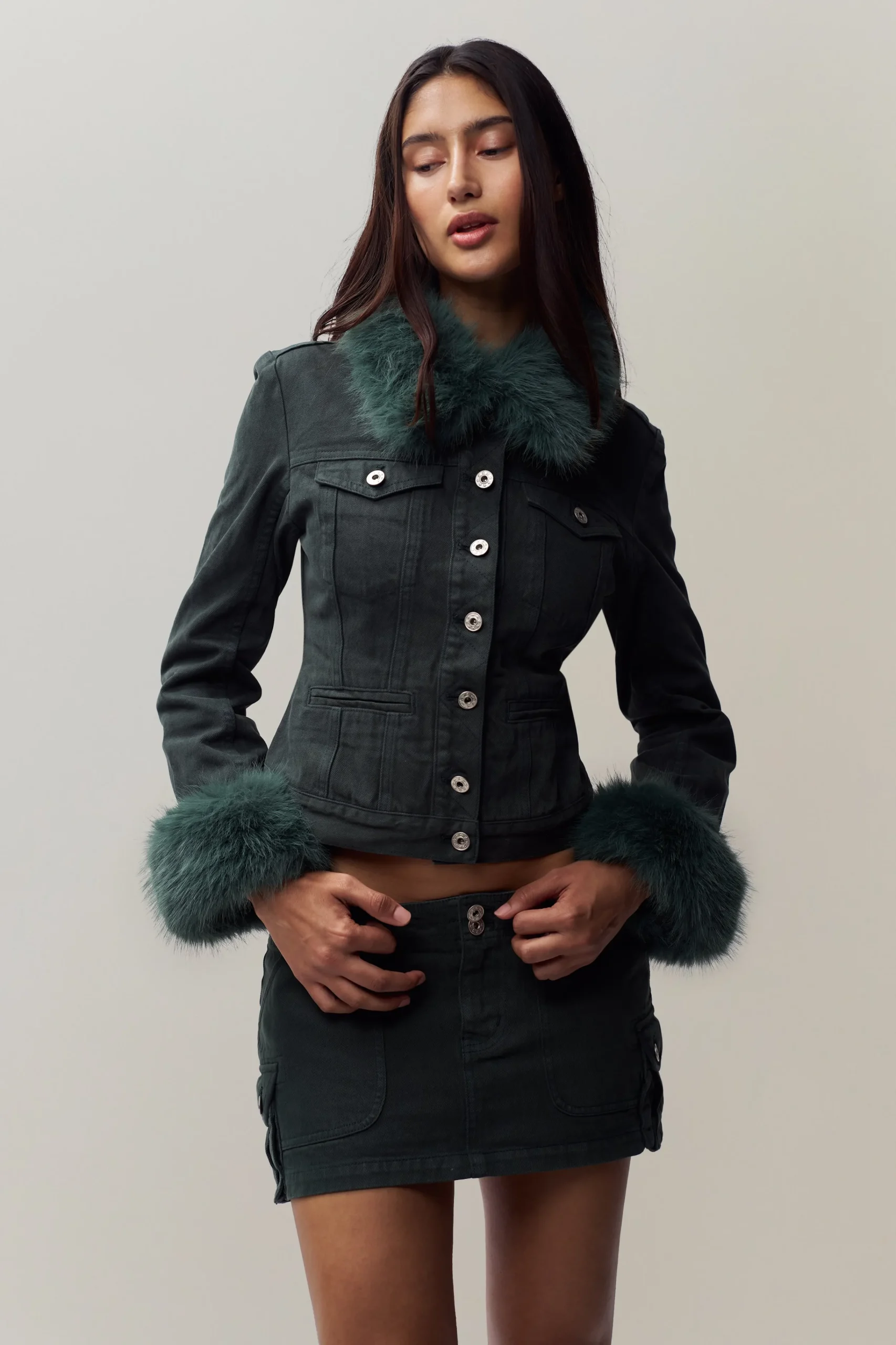 GUIZIO Ares Faux Fur Jacket- Jackets