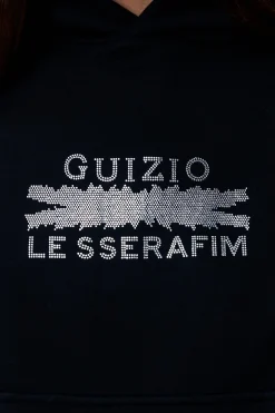 GUIZIO Bedazzled Pull Over Hoodie- Sweatshirts & Hoodies