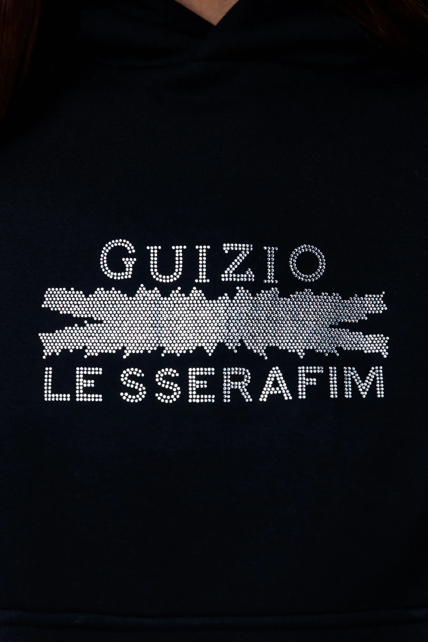 GUIZIO Bedazzled Pull Over Hoodie- Sweatshirts & Hoodies