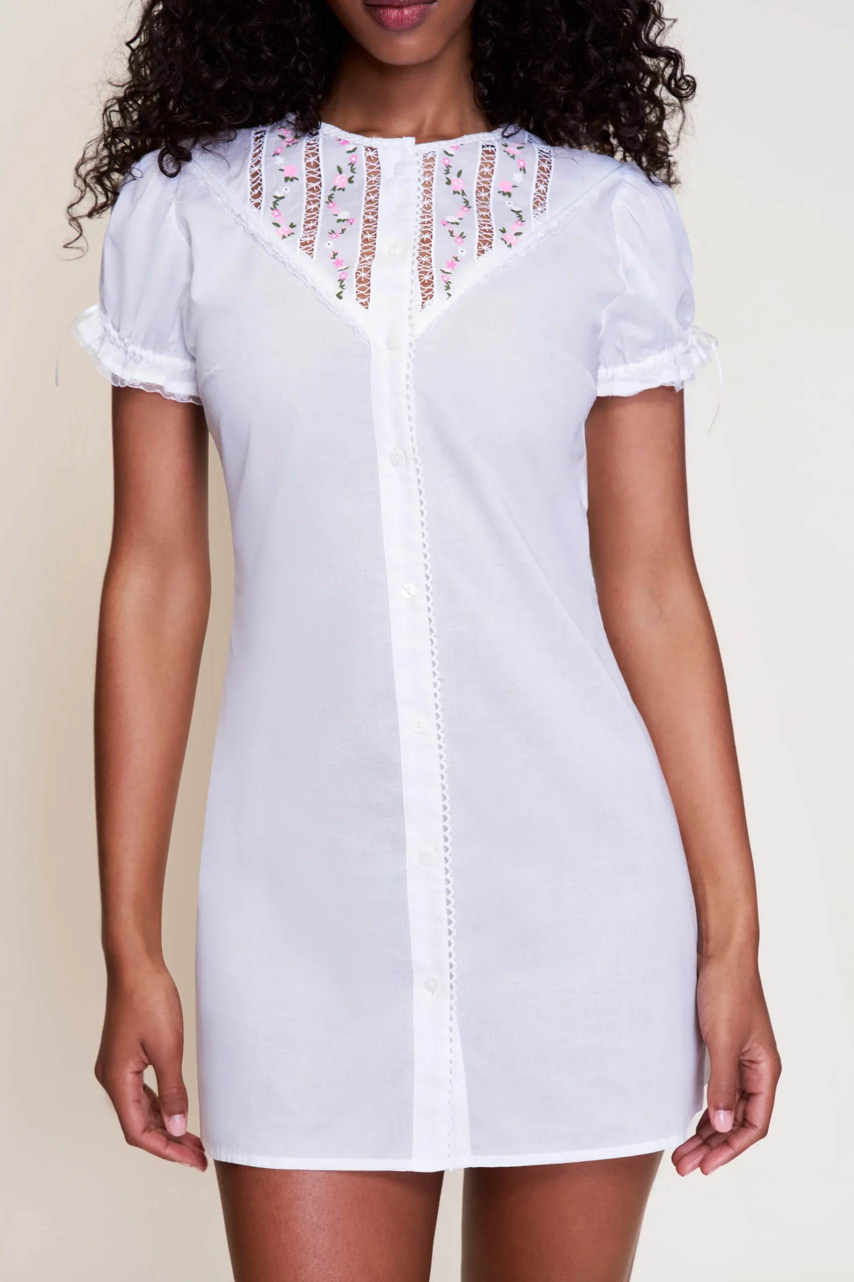 GUIZIO Bina Lace Babydoll Dress- Mini Dresses|Dresses