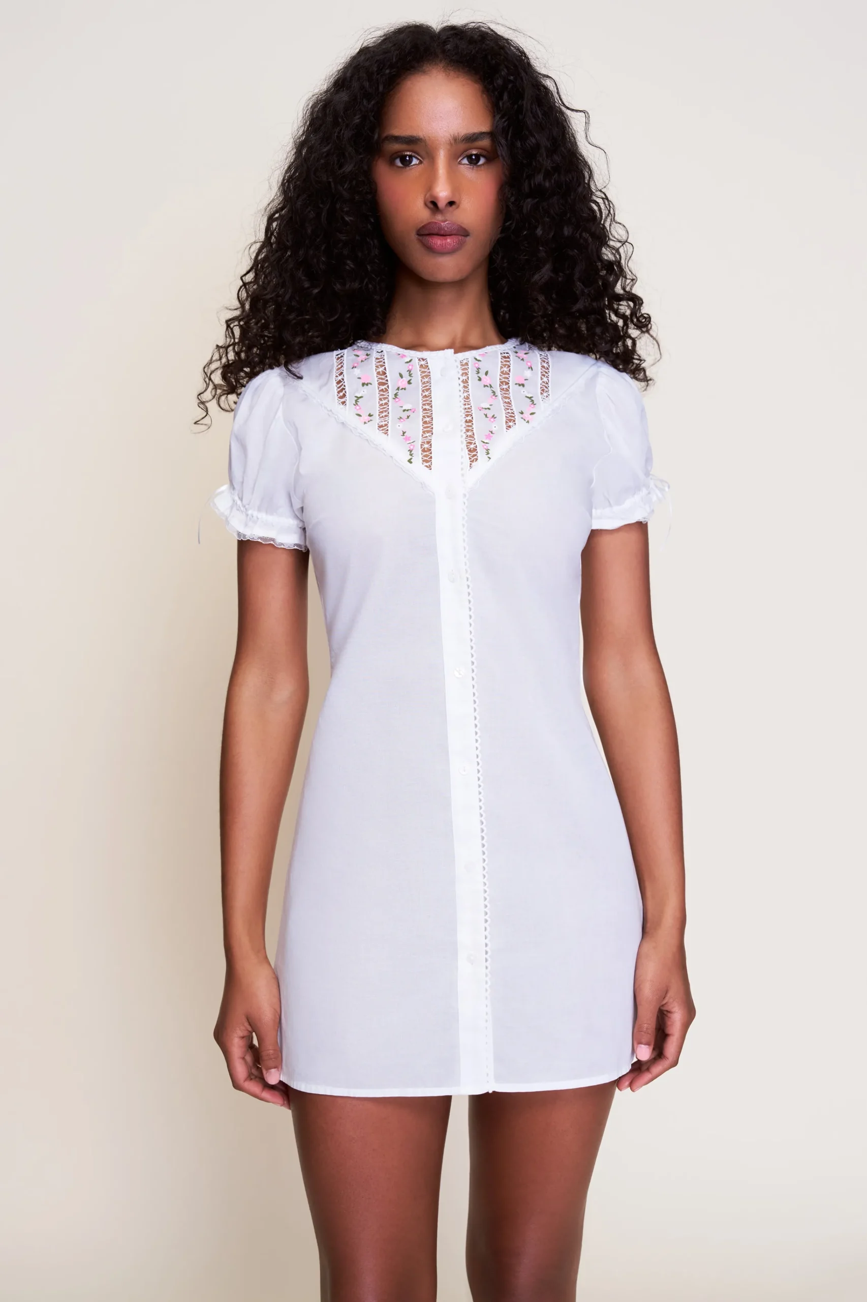 GUIZIO Bina Lace Babydoll Dress- Mini Dresses|Dresses