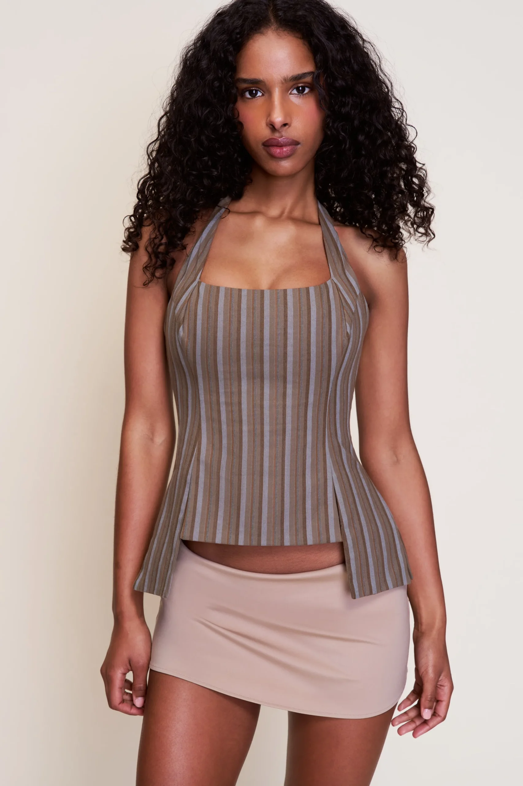 GUIZIO Carine Halter Top- Halter Tops|Tops