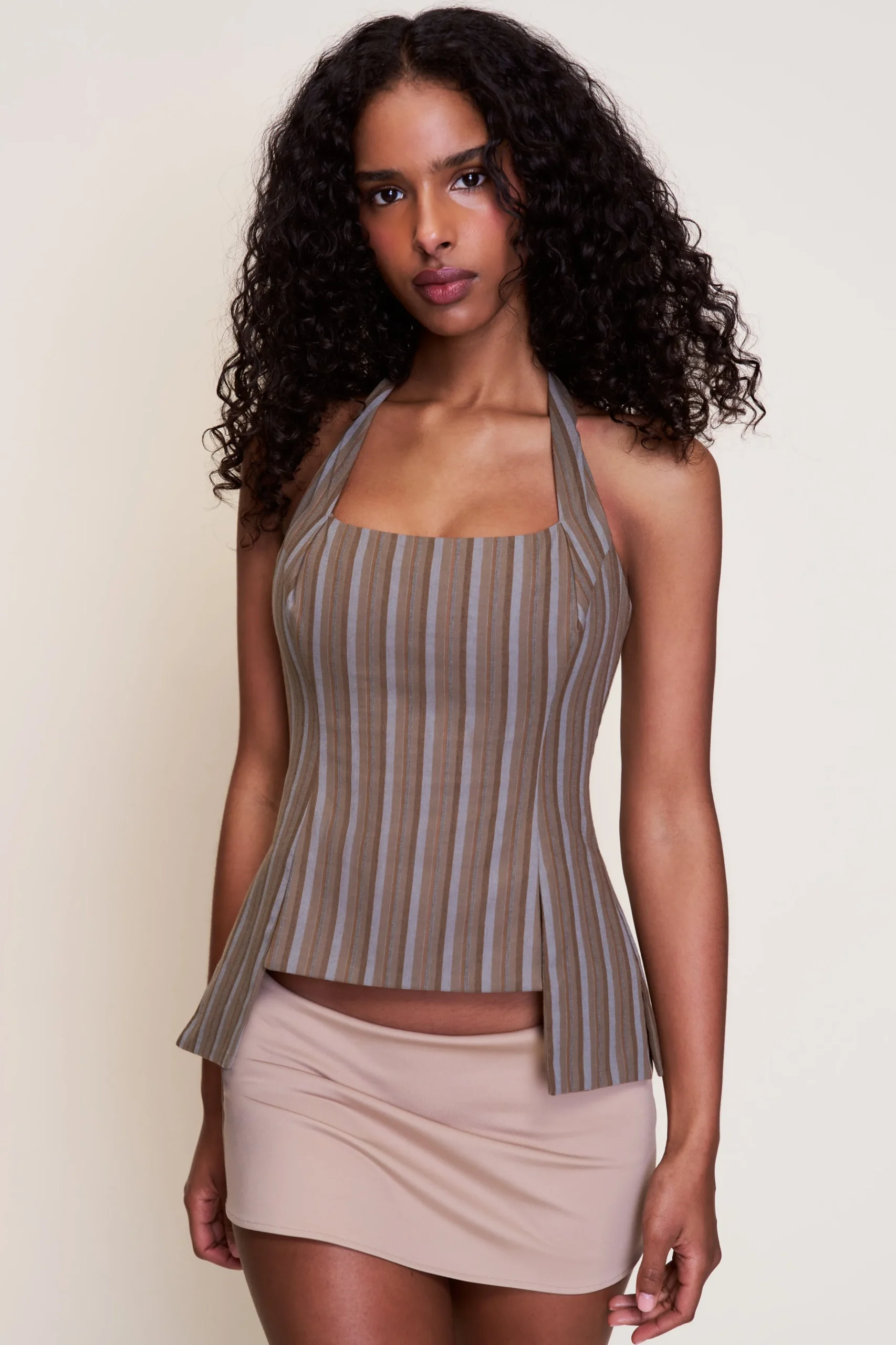 GUIZIO Carine Halter Top- Halter Tops|Tops