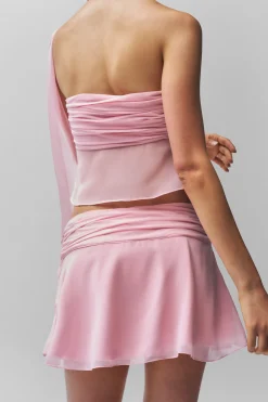 GUIZIO Chiffon Slit Mini Skirt- Mini Skirts|Skirts