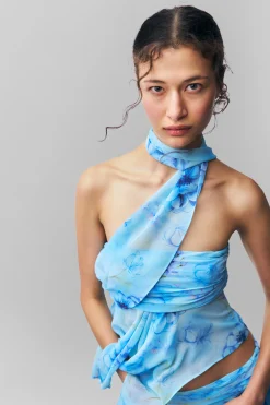 GUIZIO Chiffon Wrap Around Top- Tops