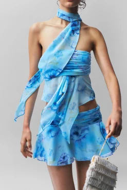 GUIZIO Chiffon Wrap Around Top- Tops