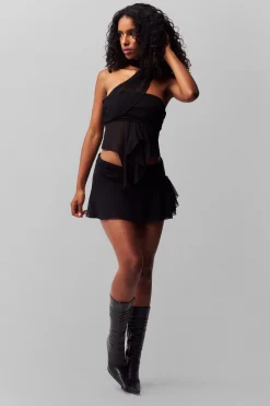GUIZIO Chiffon Wrap Around Top- Sleeveless Tops|Tops