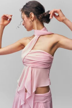 GUIZIO Chiffon Wrap Around Top- Sleeveless Tops|Tops