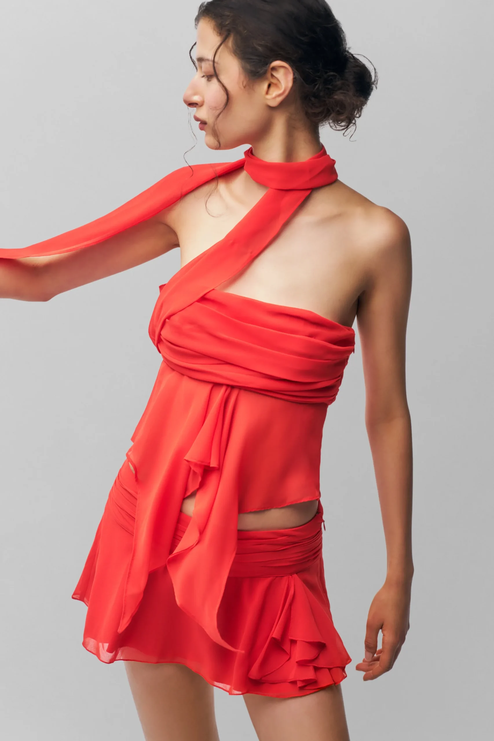 GUIZIO Chiffon Wrap Around Top- Tops