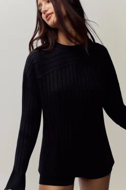 GUIZIO Cleon Rib Knit Pullover- Sweaters|Knitwear