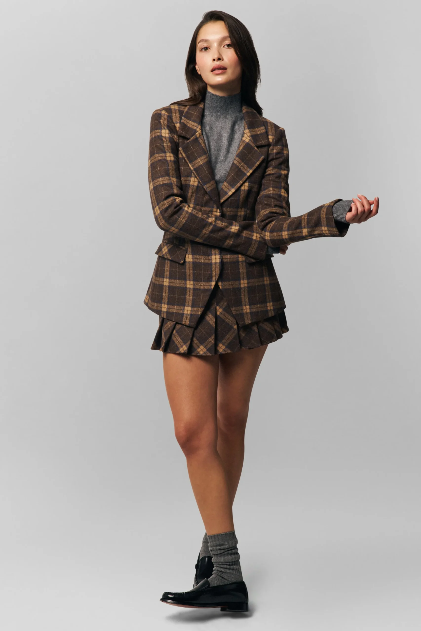 GUIZIO Cooper Tartan Blazer- Jackets|Blazers