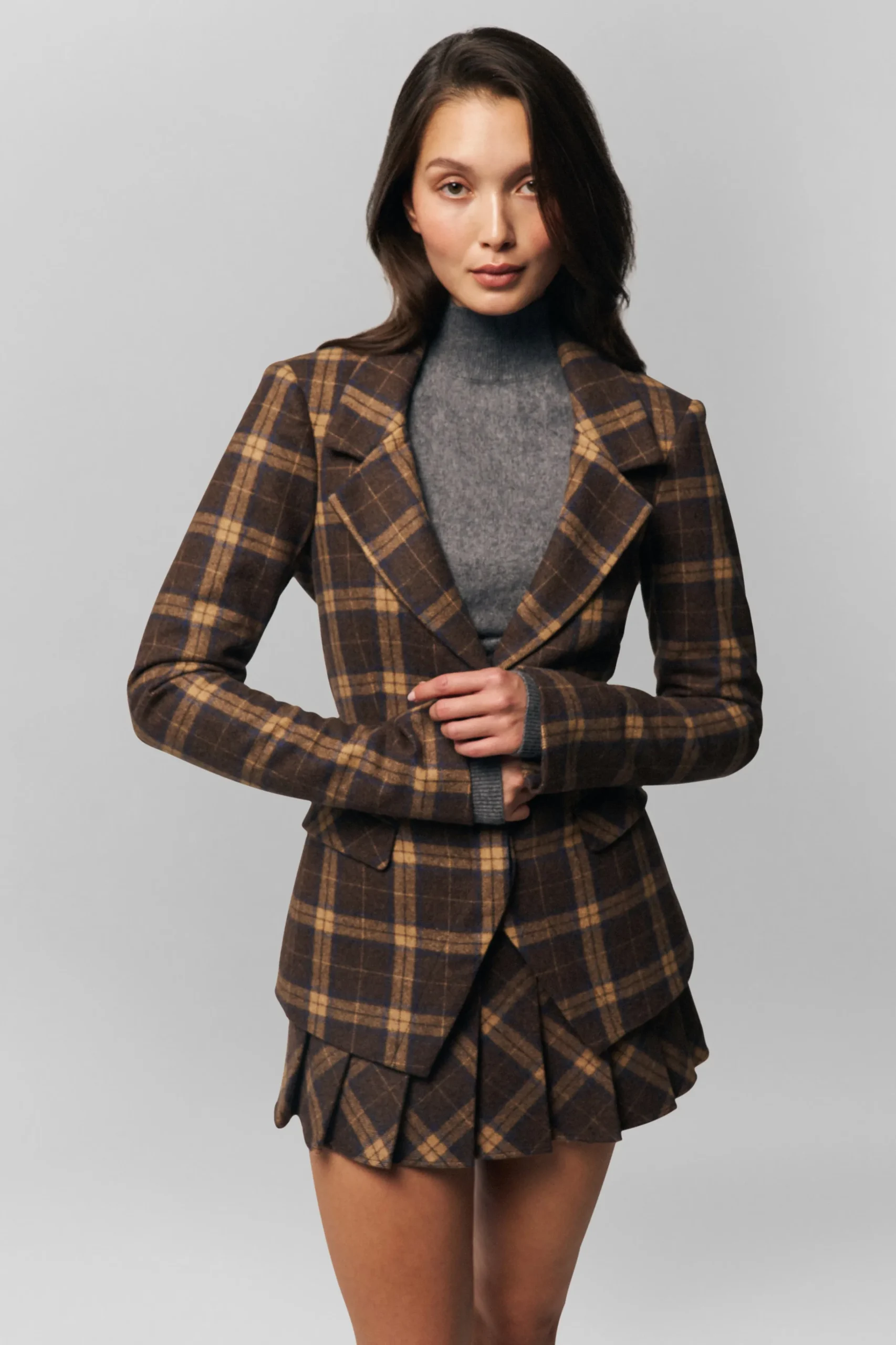 GUIZIO Cooper Tartan Blazer- Jackets|Blazers