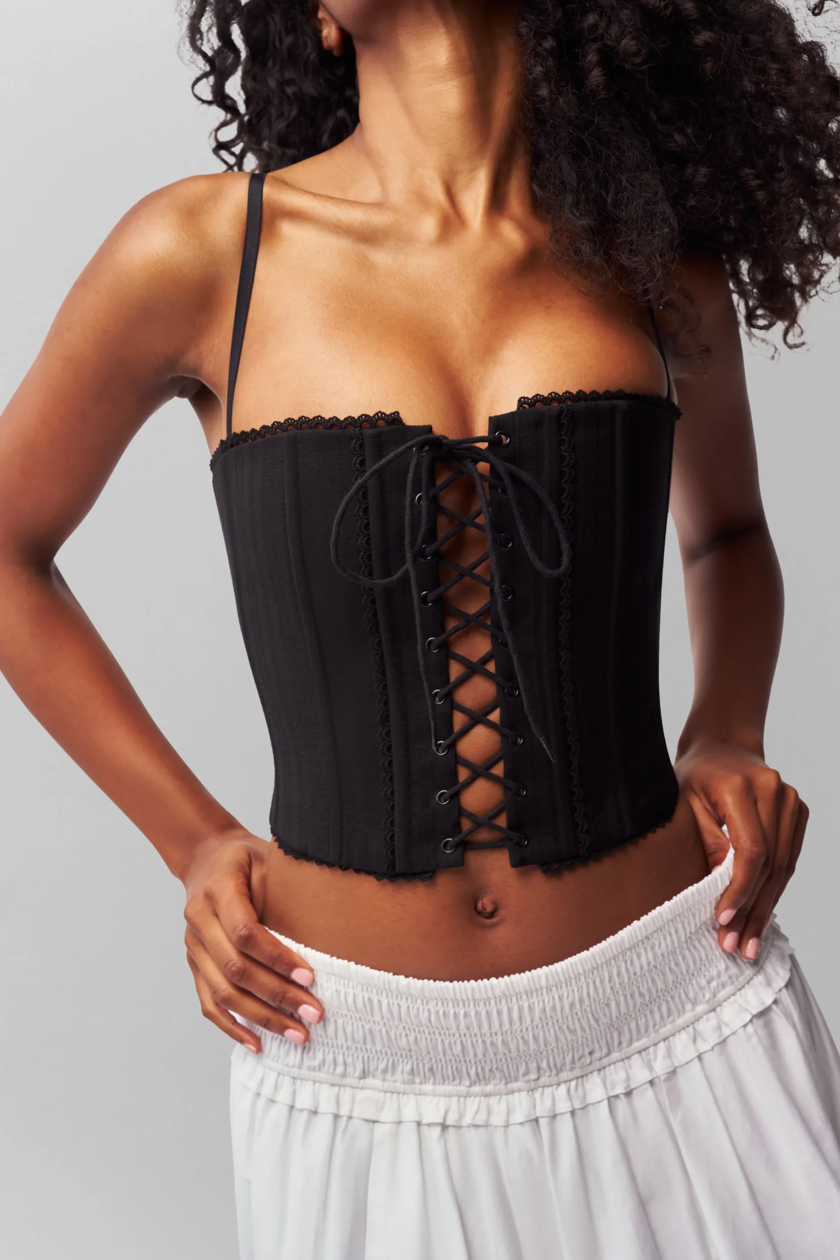 GUIZIO Cotton Scallop Corset- Corsets|Corsets