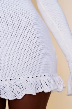 GUIZIO Crochet Halter Mini Dress- Mini Dresses|Dresses