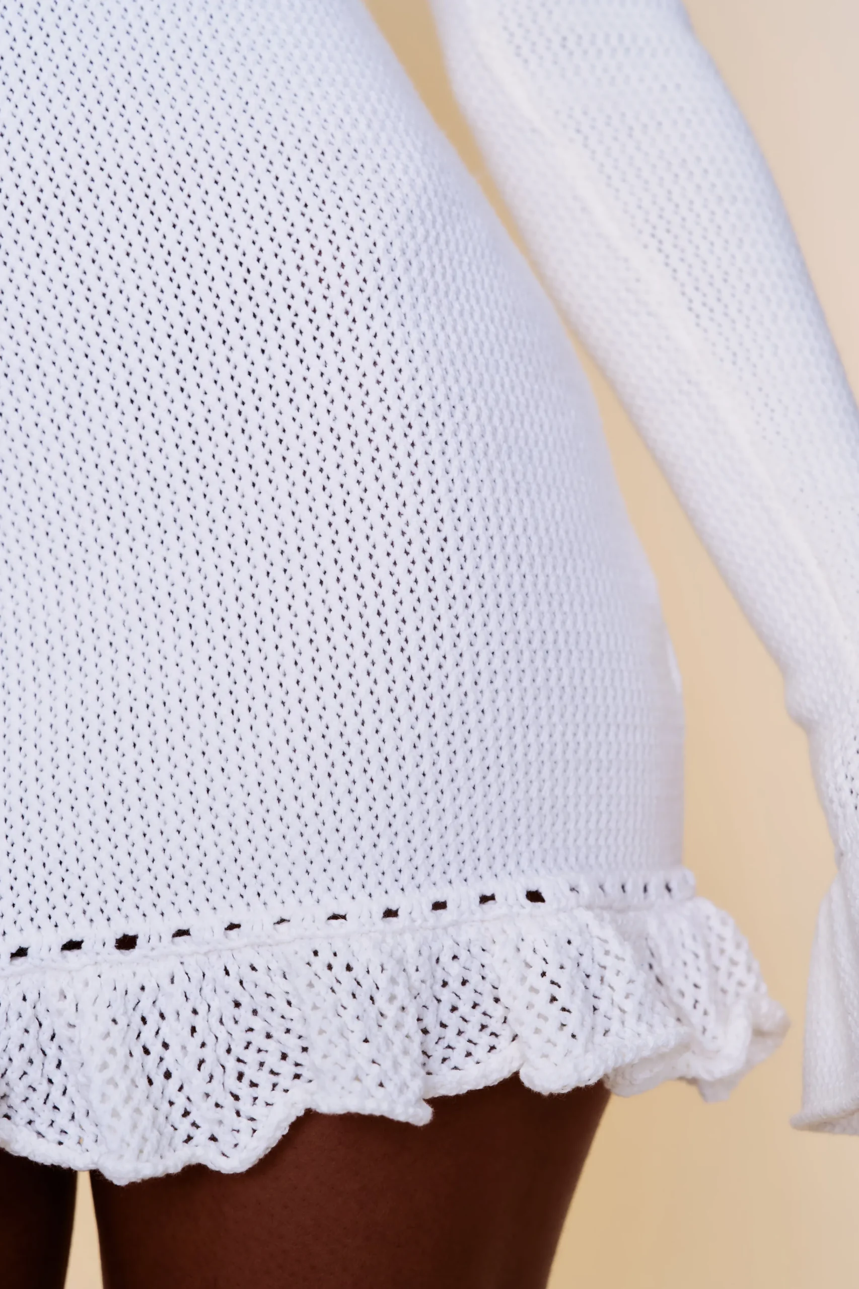 GUIZIO Crochet Halter Mini Dress- Mini Dresses|Dresses