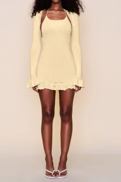 GUIZIO Crochet Ruffle Sleeve Bolero- Long Sleeve Tops|Tops