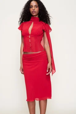 GUIZIO Eda Skirt- Midi Skirts|Skirts