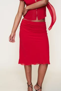 GUIZIO Eda Skirt- Midi Skirts|Skirts