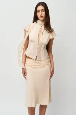 GUIZIO Eda Skirt- Midi Skirts|Skirts