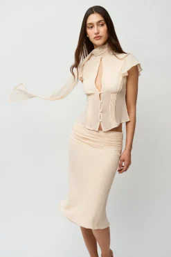 GUIZIO Eda Skirt- Midi Skirts|Skirts