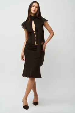 GUIZIO Eda Skirt- Midi Skirts|Skirts