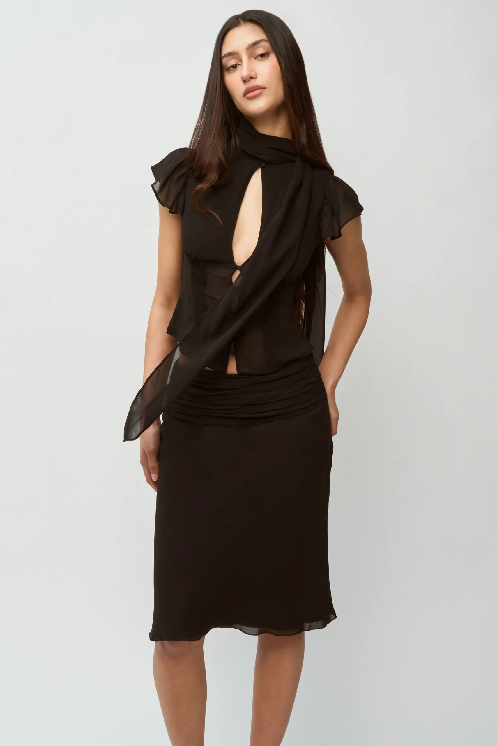 GUIZIO Eda Skirt- Midi Skirts|Skirts