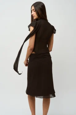 GUIZIO Eda Skirt- Midi Skirts|Skirts