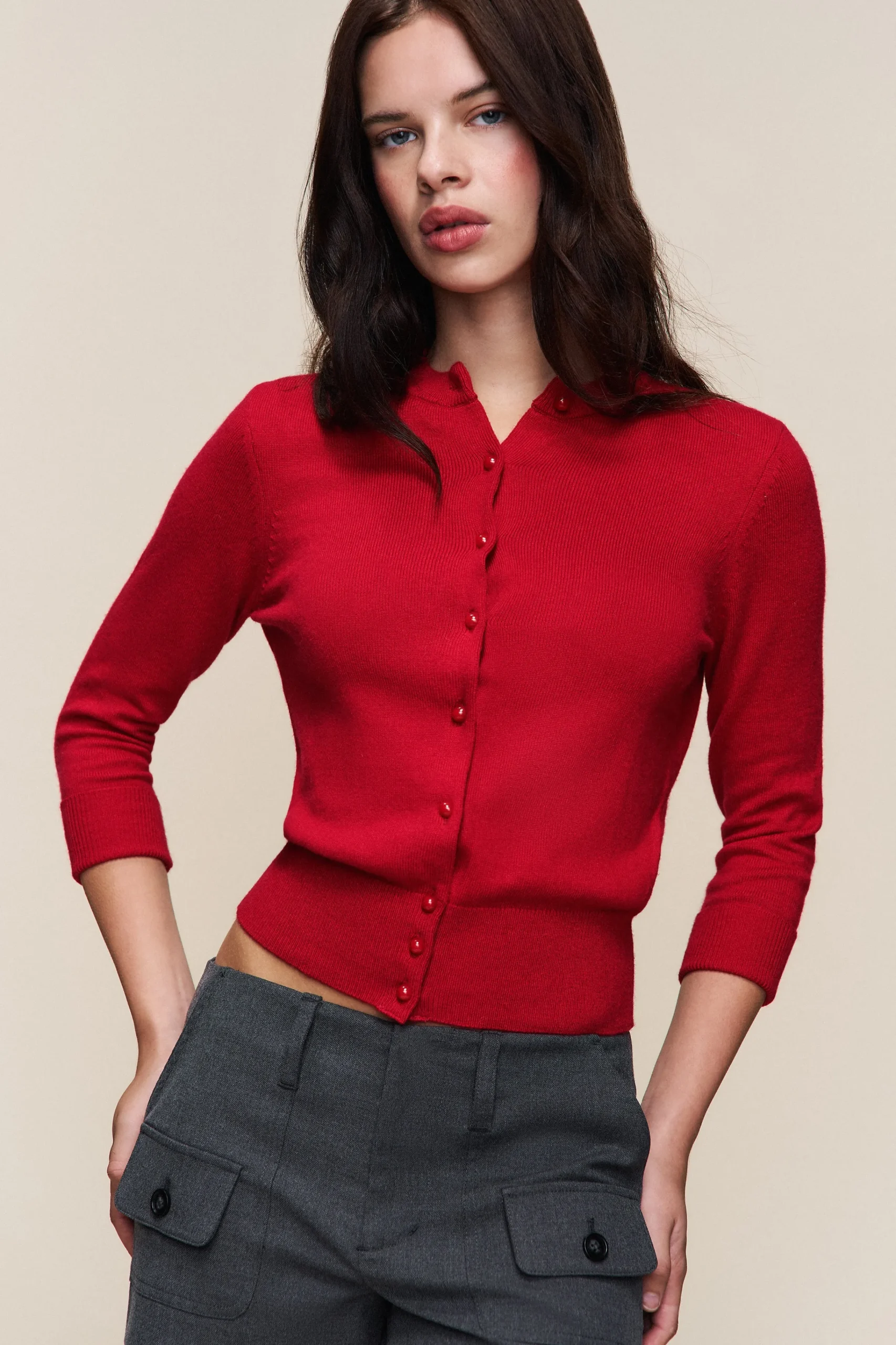 GUIZIO Emelie Wool Cardigan- Sweaters|Knitwear