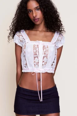 GUIZIO Emery Blouse- Short Sleeve Tops|Tops