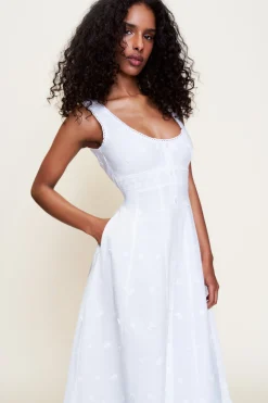 GUIZIO Florrie Eyelet Dress- Midi Dresses|Dresses