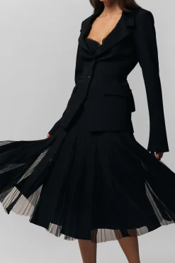 GUIZIO Gibson Chiffon Pleated Skirt- Midi Skirts|Skirts