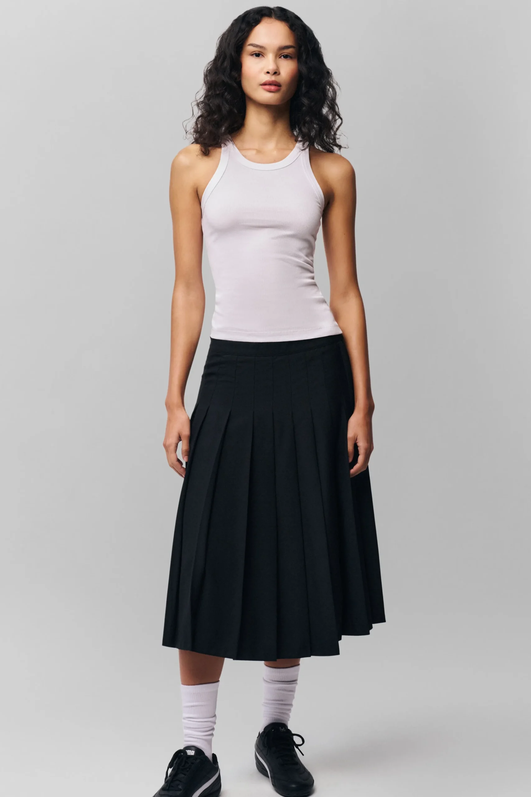 GUIZIO Gibson Pleated Skirt- Midi Skirts|Skirts