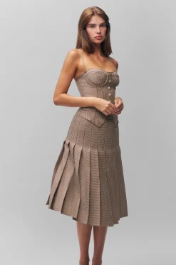 GUIZIO Gibson Pleated Skirt- Midi Skirts|Skirts