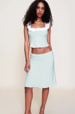 GUIZIO Gingham Paloma Skirt- Midi Skirts|Skirts