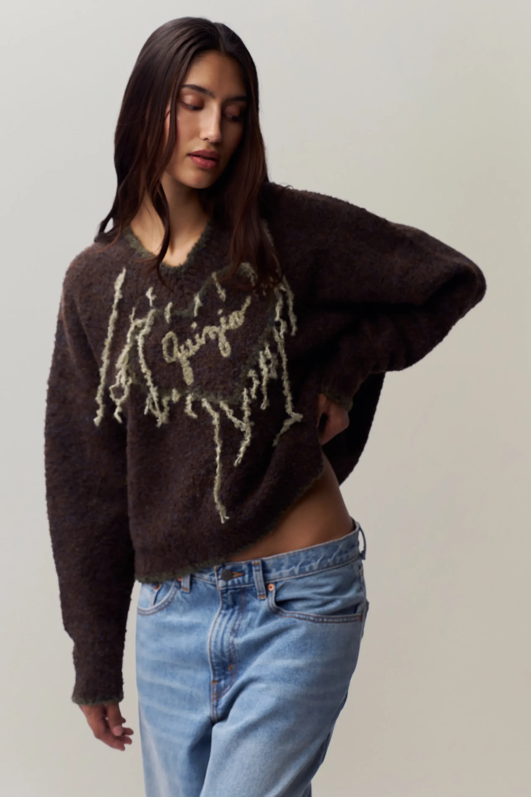 GUIZIO Heart Sweater- Knitwear|Tops