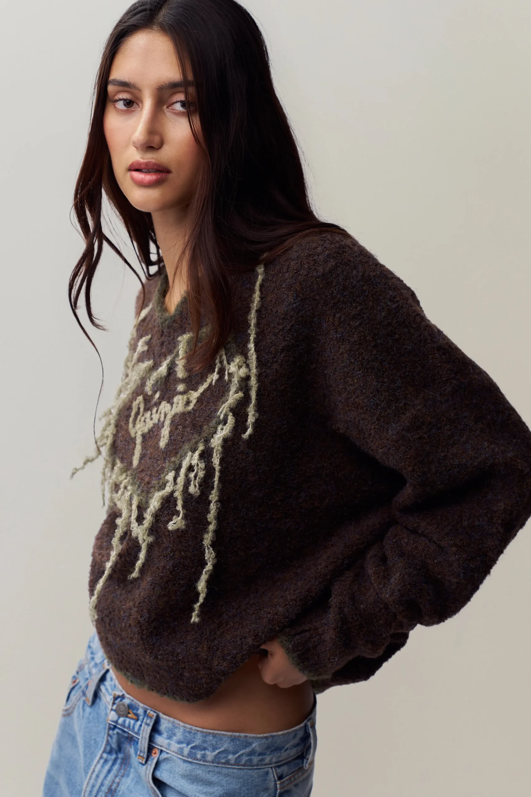 GUIZIO Heart Sweater- Knitwear|Tops