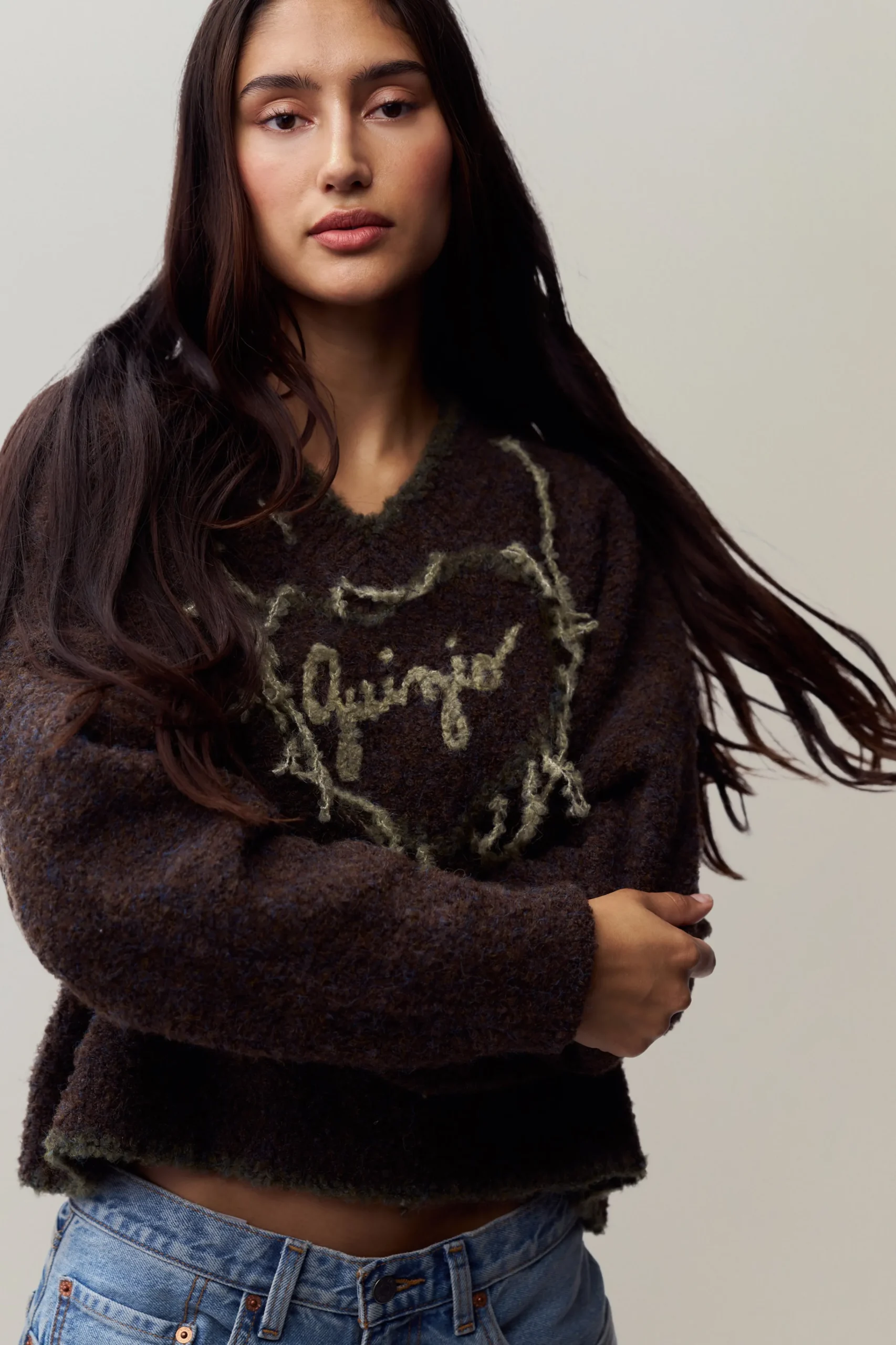 GUIZIO Heart Sweater- Knitwear|Tops