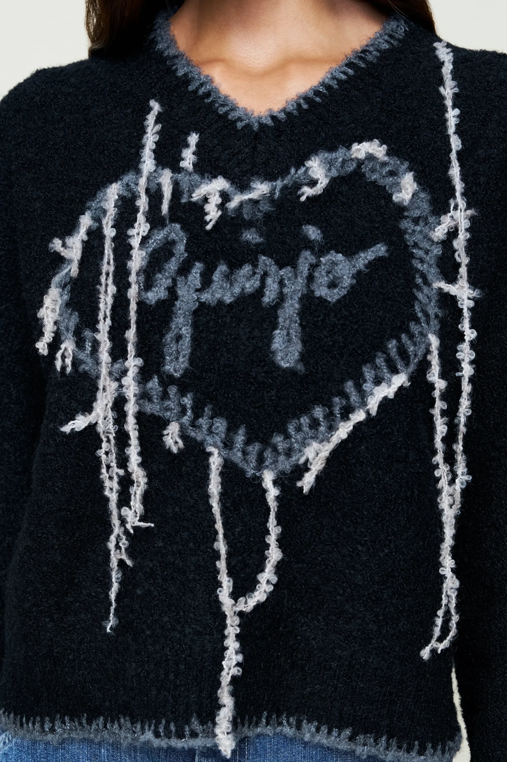GUIZIO Heart Wool Sweater- Sweaters