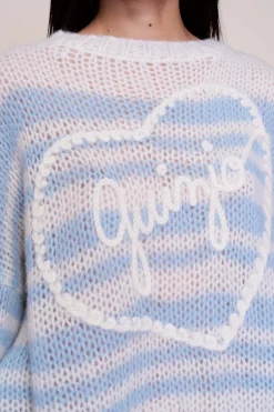 GUIZIO Mohair-Blend Heart Sweater- Sweaters