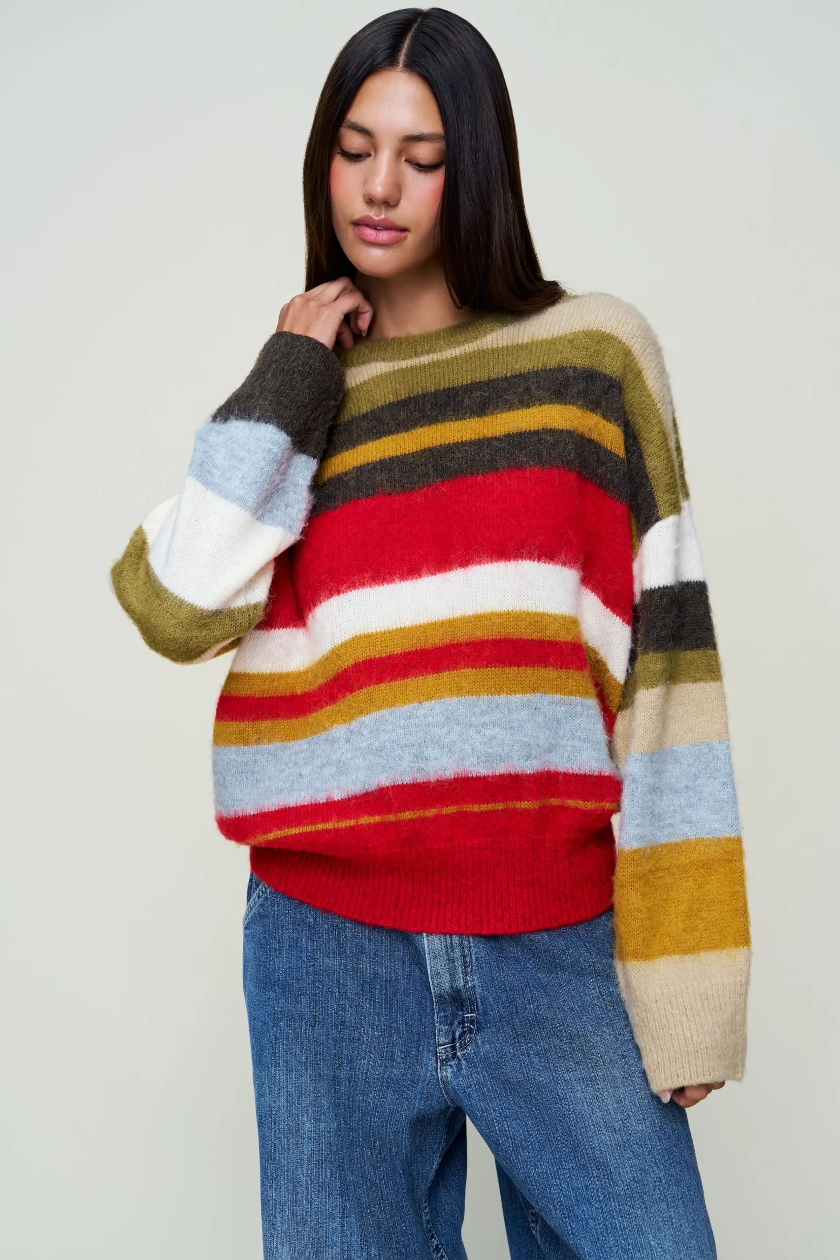 GUIZIO Hawley Oversized Stripe Wool Jumper- Sweaters