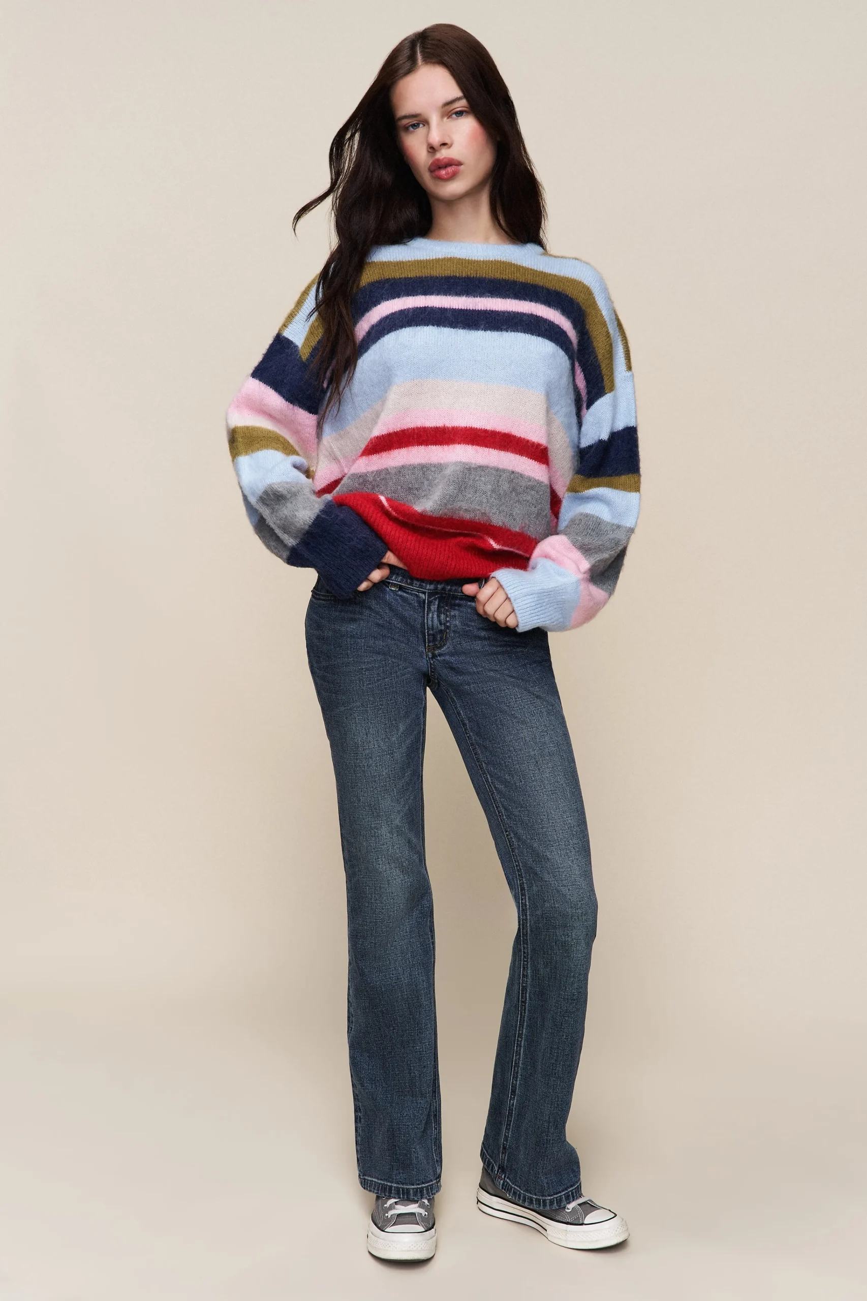 GUIZIO Hawley Oversized Stripe Wool Jumper- Sweaters|Knitwear