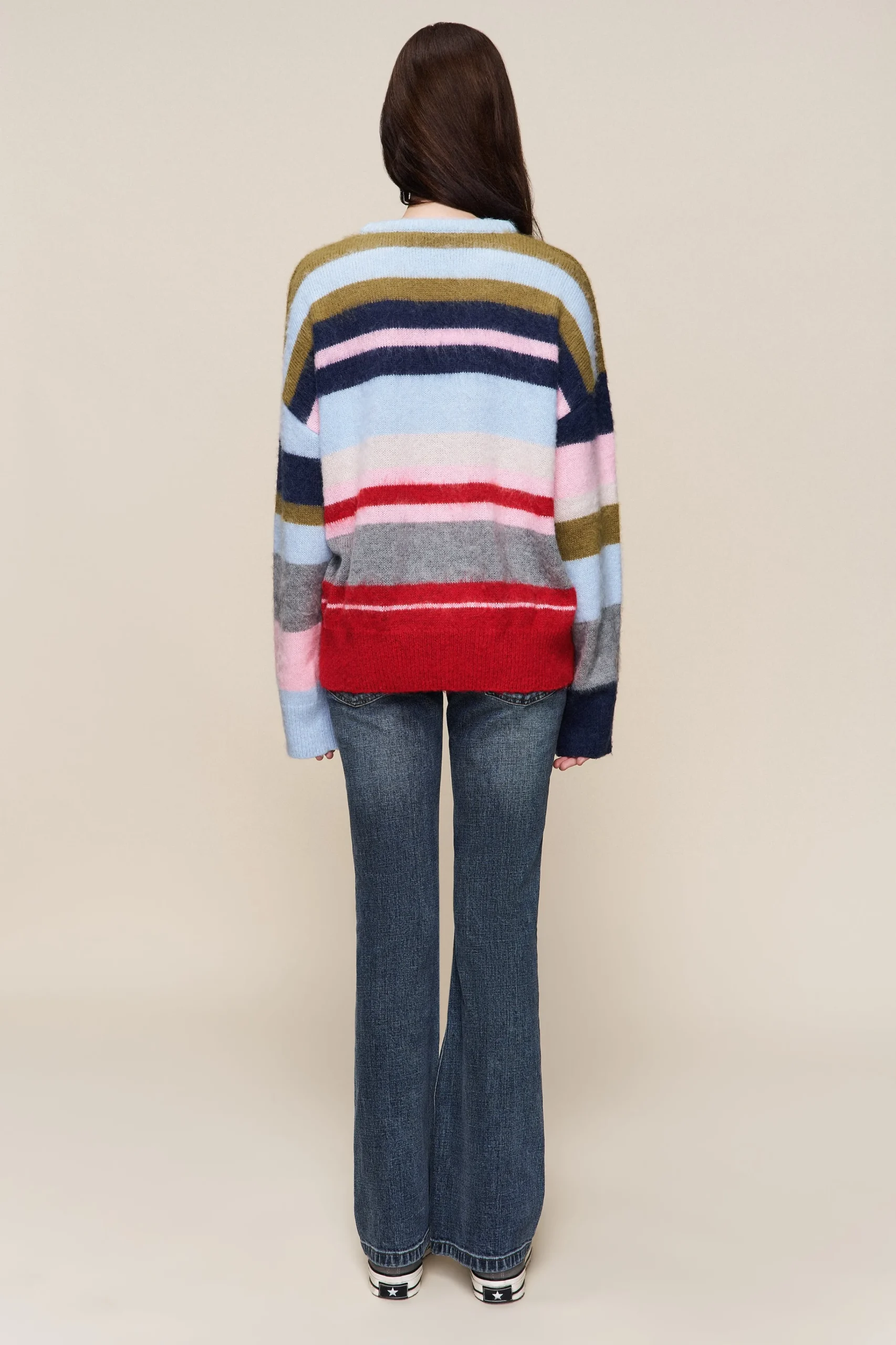 GUIZIO Hawley Oversized Stripe Wool Jumper- Sweaters|Knitwear