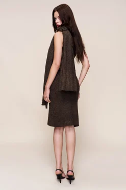GUIZIO Hooded Knit Dress- Midi Dresses|Knitwear