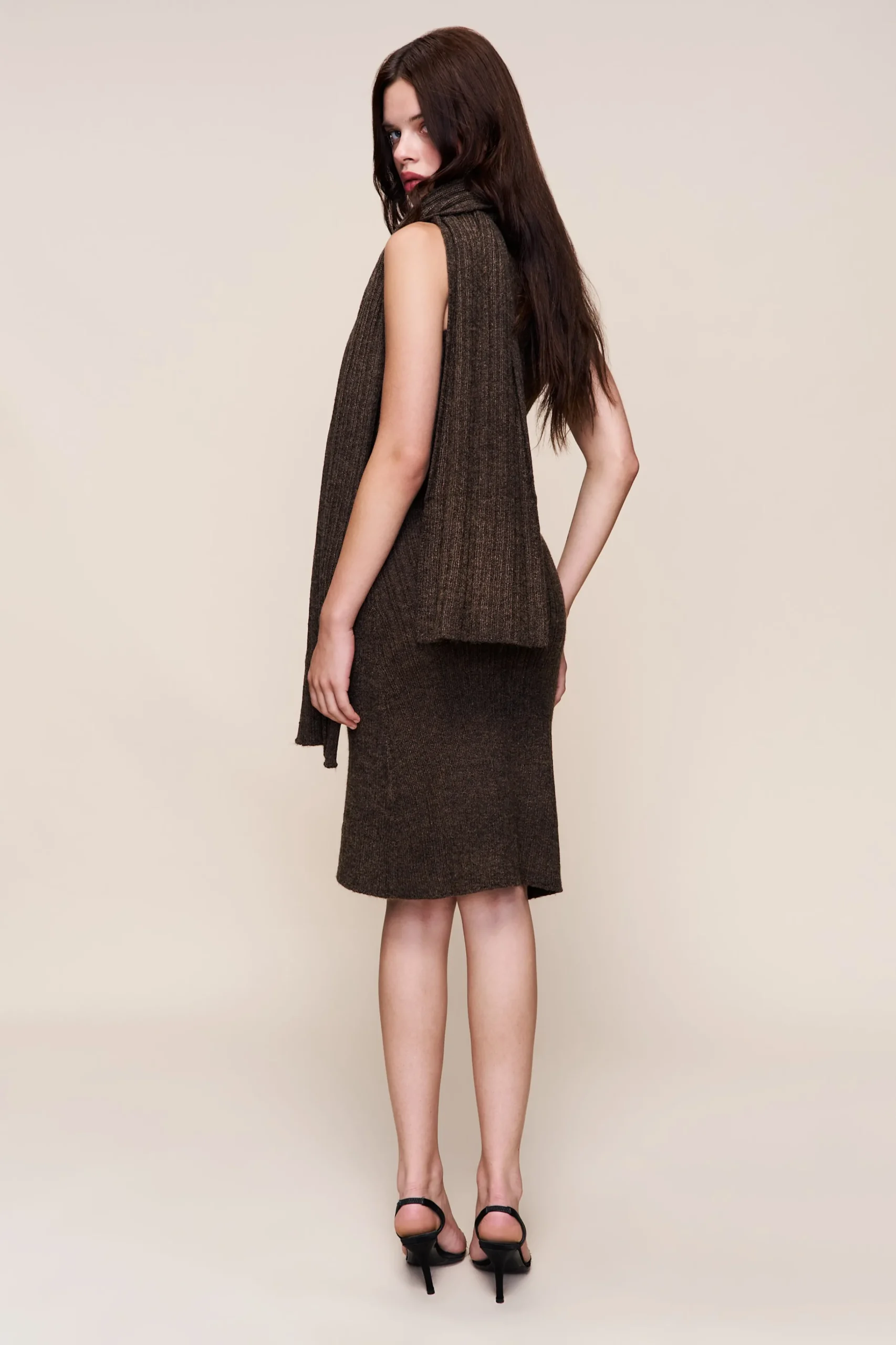 GUIZIO Hooded Knit Dress- Midi Dresses|Knitwear