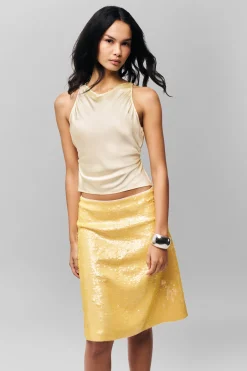 GUIZIO Isabelle Sequin Midi Skirt- Midi Skirts|Skirts